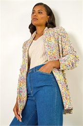 Soft Knit Nep Longline Cardigan