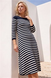 Petite Stripe Knitted Midi Dress