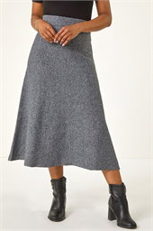 Petite Stretch Knitted Midi Skirt