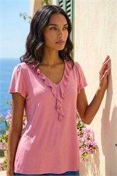 Ruffle Front Stretch Top