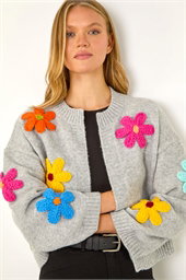 Multi Floral Knit Cardigan