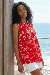 Ditsy Floral Print Pintuck Top
