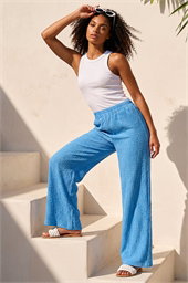 Dusk Textured Wide Leg Stretch Trouser