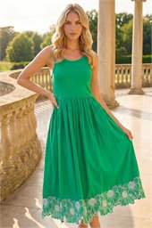 Petite Cotton Embroidered Midi Dress
