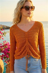 Sequin Tie Front Knitted Top