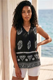 Mono Border Print Vest