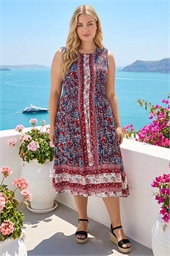 Curve Paisley Print Midi Dress