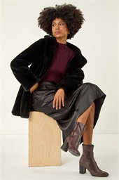 Faux Fur Longline Coat