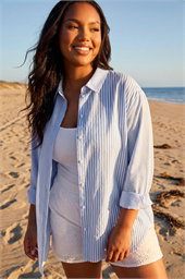Curve Contrast Stripe Blouse
