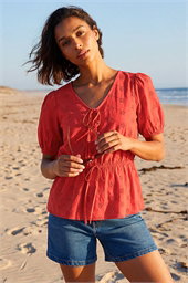 Puff Sleeve Broderie Top