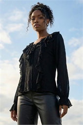 Lace Ruffle Front Top