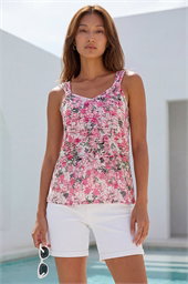 Burnout Floral Print Vest Top