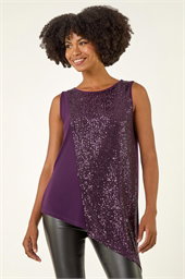 Sparkly Asymmetric Stretch Vest