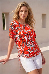 Printed Ruched Top