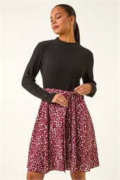 Petite Spot Print Tie Front Dress