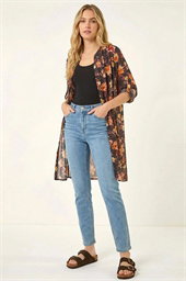 Floral Print Longline Blouse