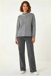 Funnel Neck Seam Detail Jumper