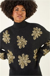 Floral Sequin Knit Jumper