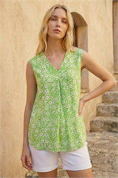 Floral V-Neck Vest Top