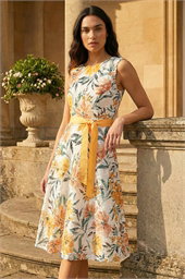 Floral Print Lace Stretch Dress
