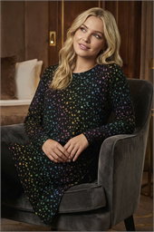 Asymmetric Foil Print Tunic Jumper