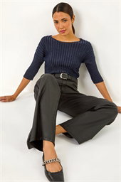 Sparkly Ribbed Batwing Knit Jumper
