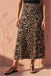 Abstract Animal Print A-Line Skirt