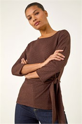 Textured Asymmetric Wrap Top
