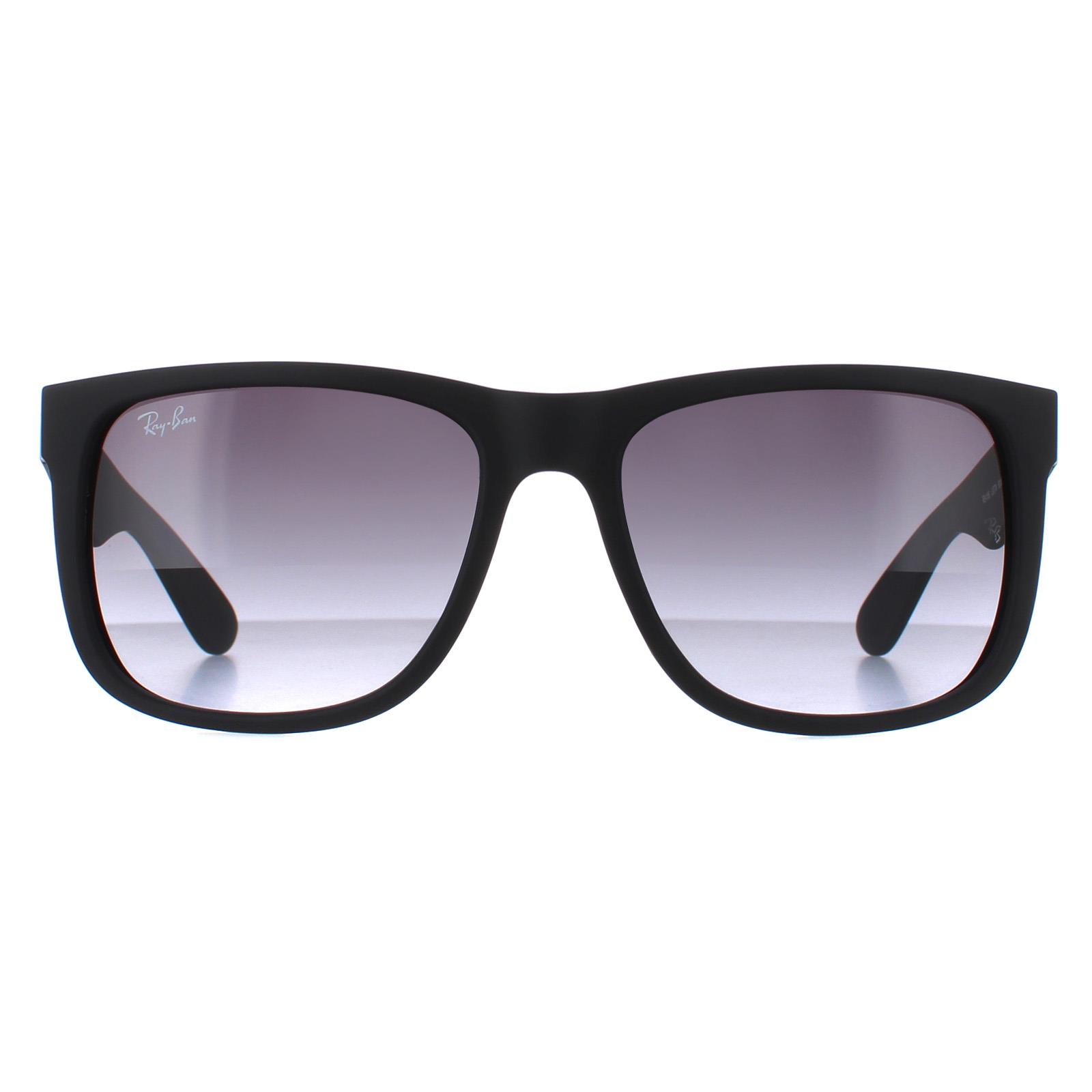 Black Ray-Ban Black Rectangle Rubber Black Grey Gradient Sunglasses, Image 1 of 4