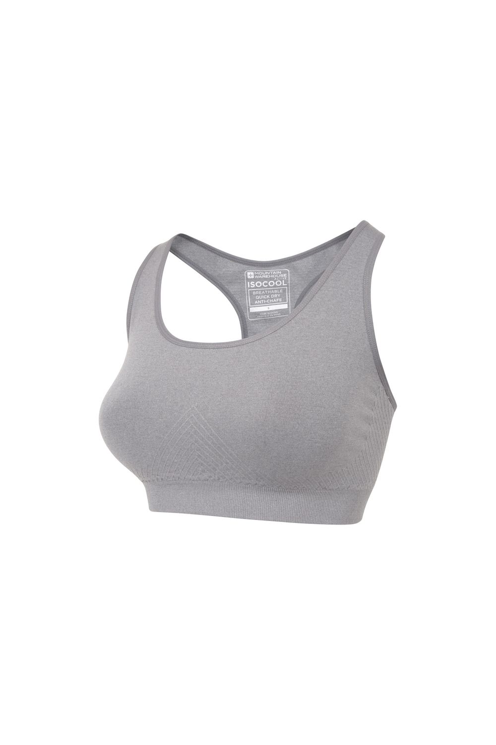 Grey AntiChafe Seamless Sports Bra, Image 3 of 6