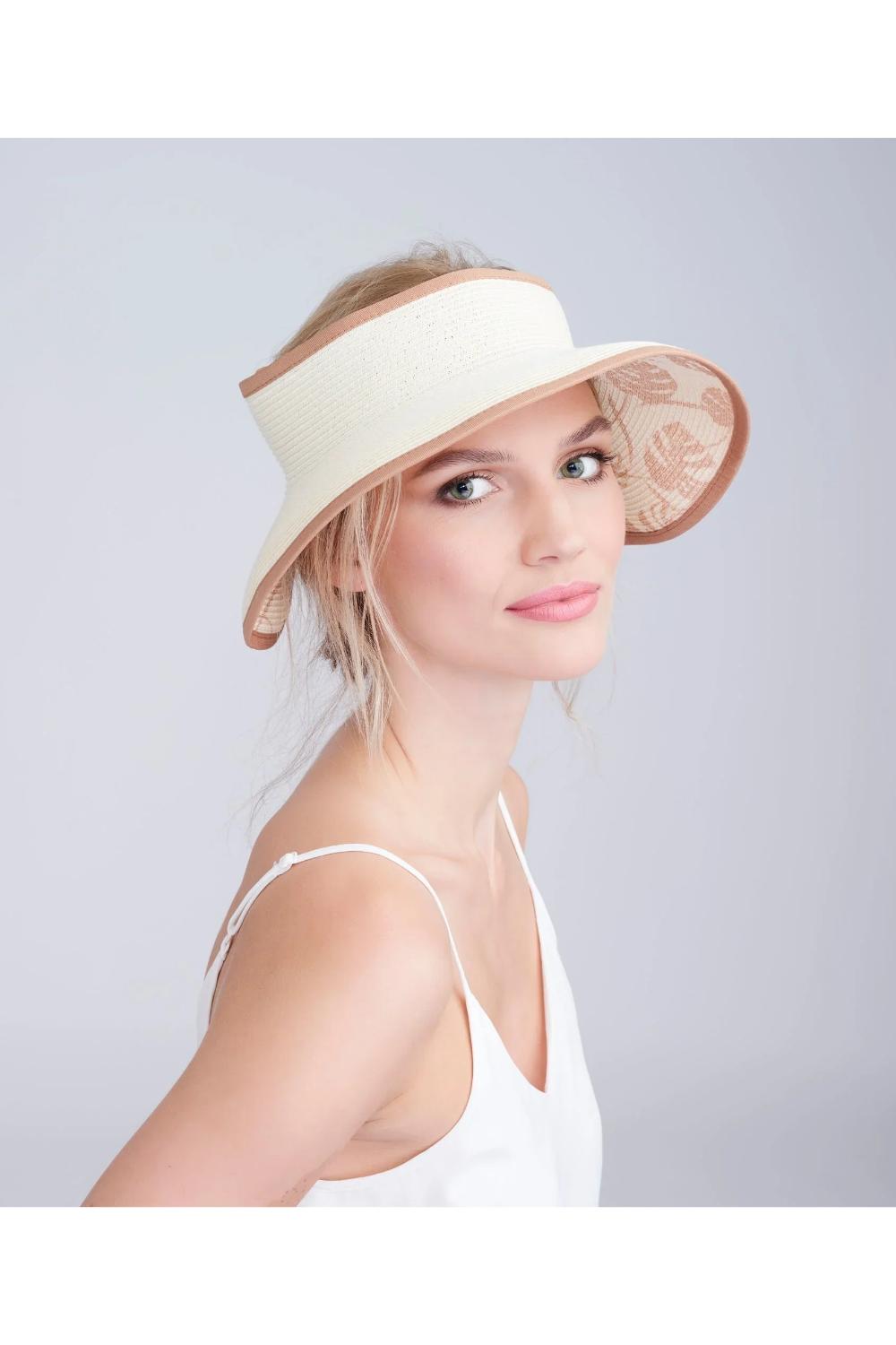 Ivory Graciella - Wide Brim Visor - Ivory, Image 1 of 1