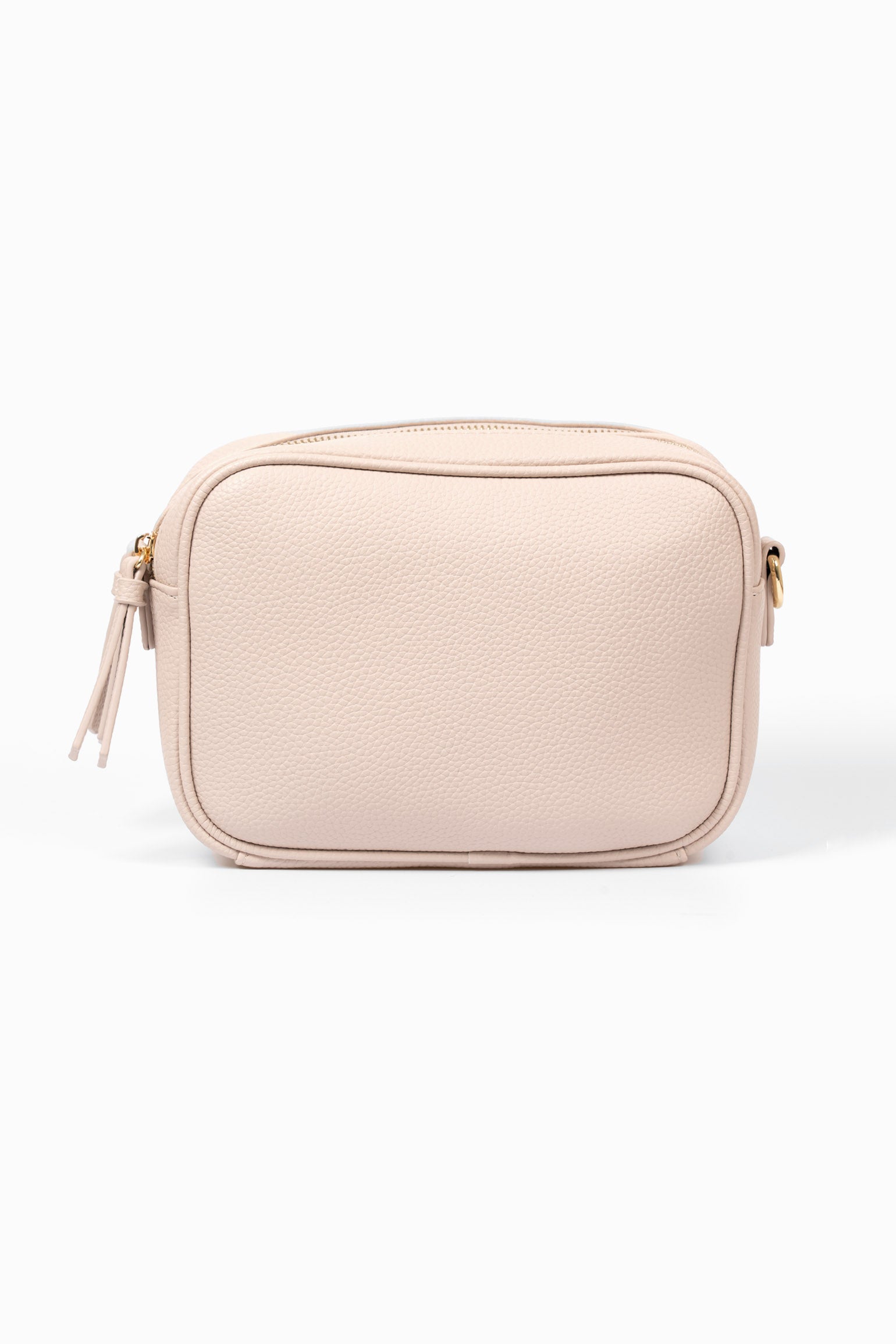 Pink Faux Leather Crossbody Camera Bag