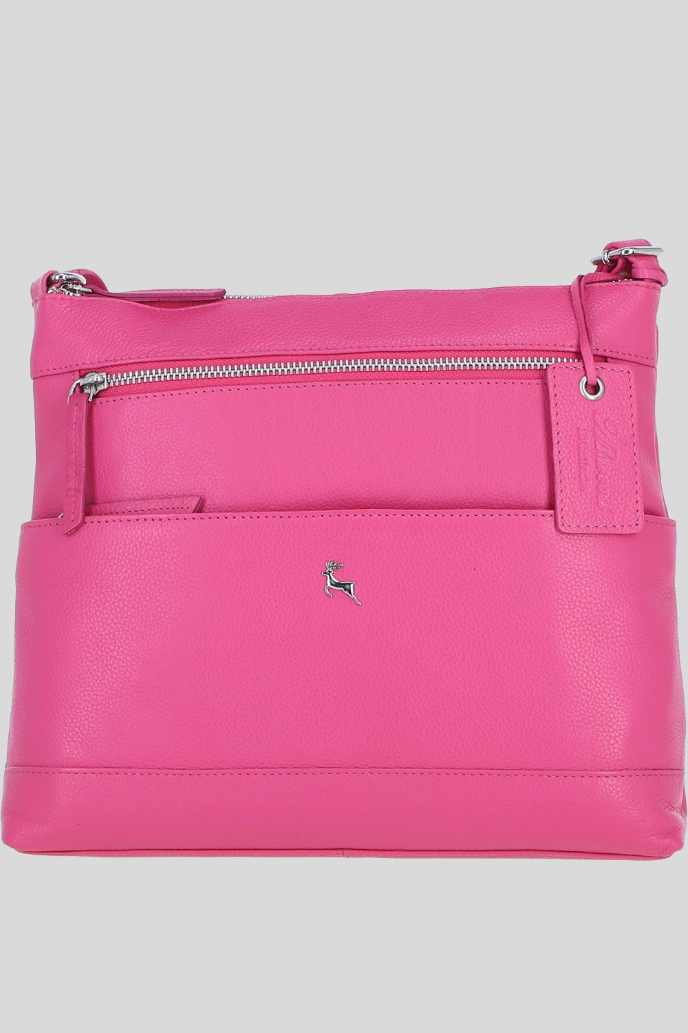 Pink Ashwood Leather Pink 'Derby' Stylish Real Leather Shoulder Bag, Image 1 of 5