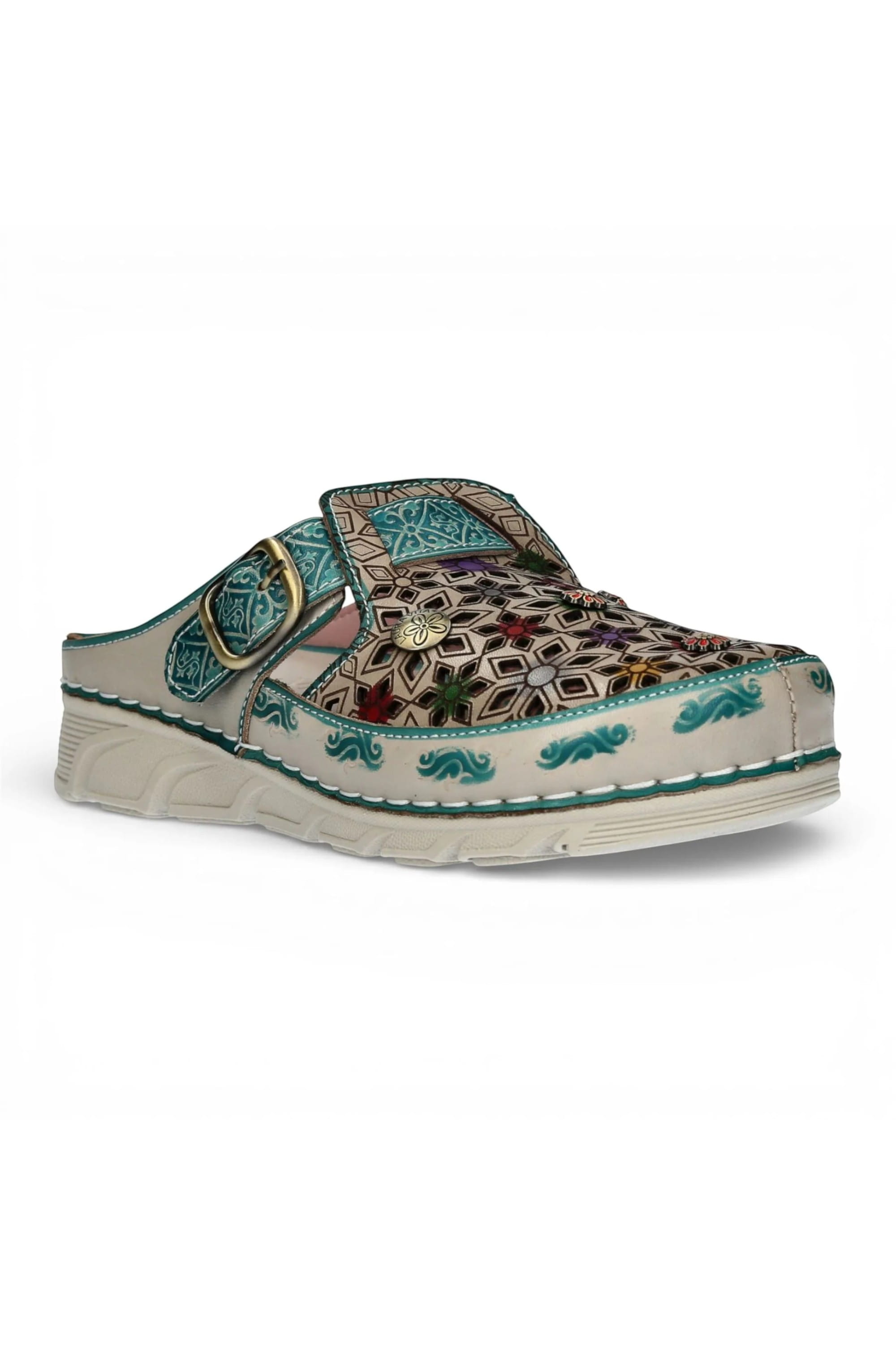 Blue Womens Cushioned Wedge Sandals-DORRY-01, Image 2 of 7