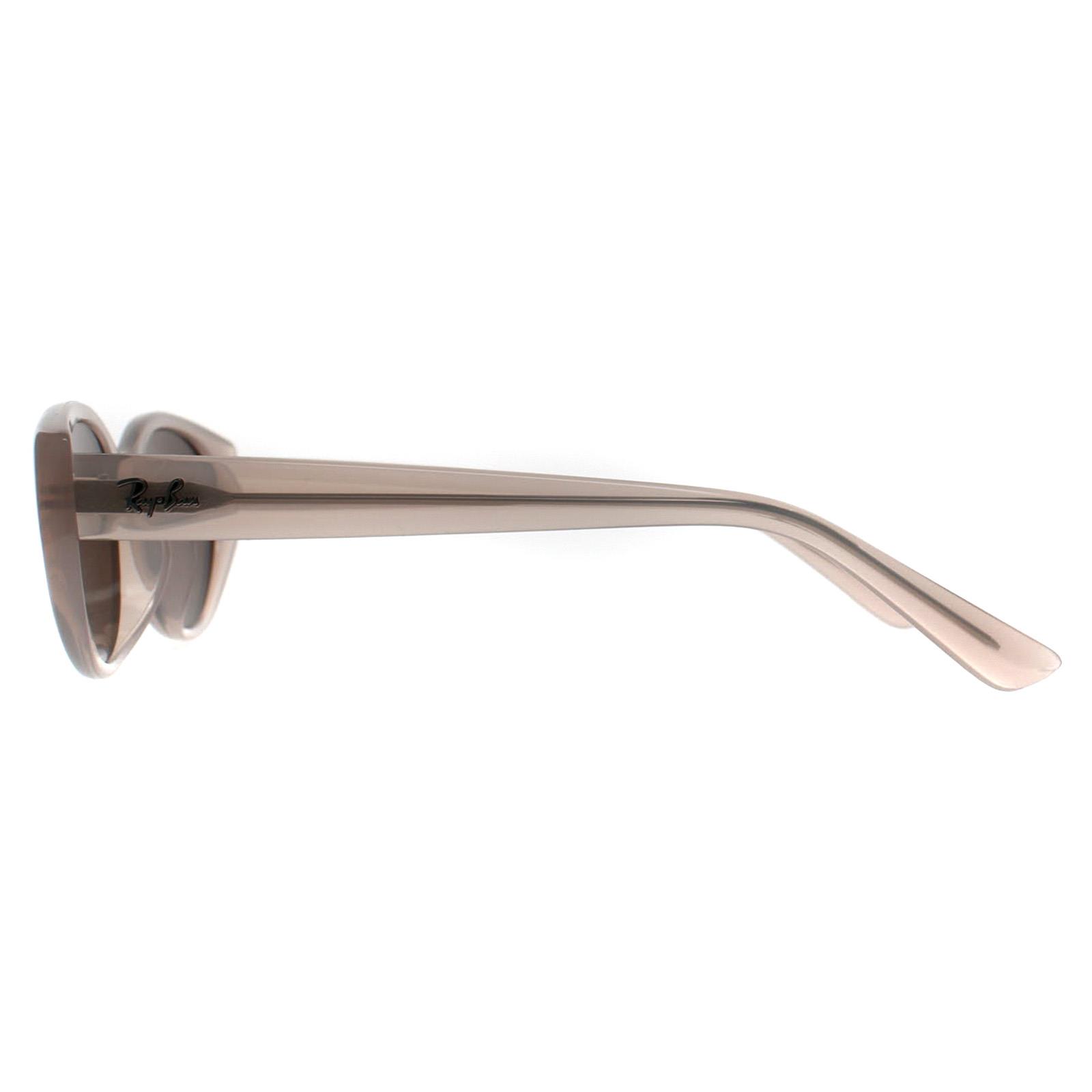 Beige Ray-Ban Beige Oval Polished Opal Beige Dark Brown RB4457D Bio Based, Image 3 of 3
