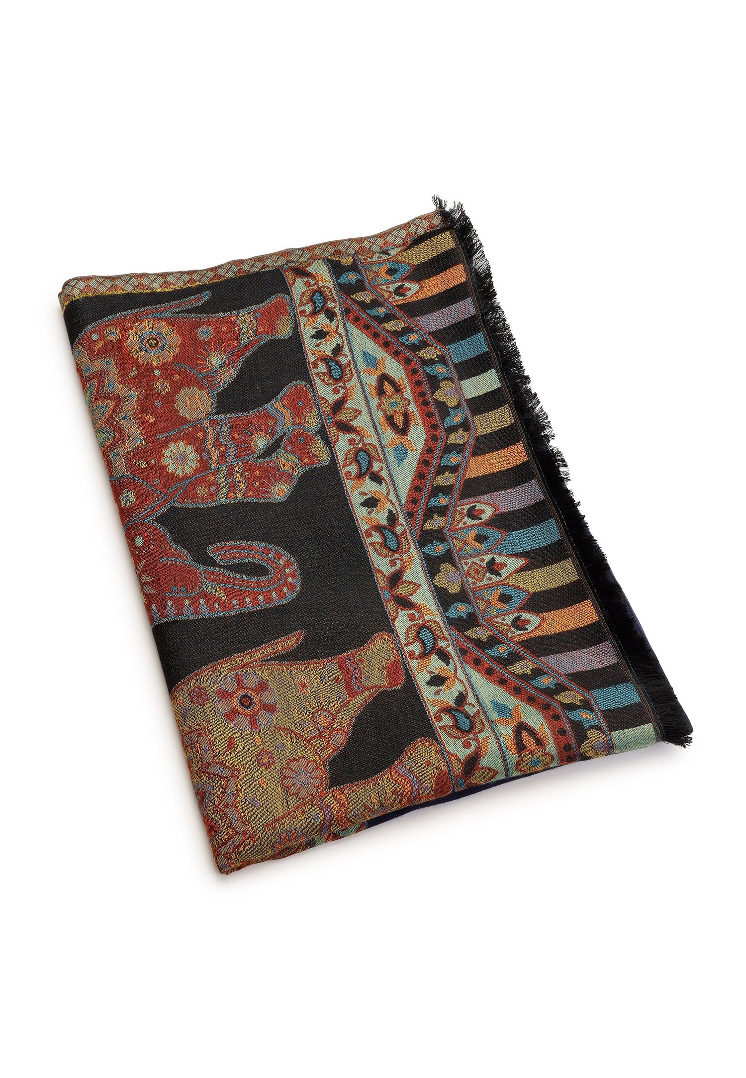 Multi Kashmiri Jamawar Scarf, Image 2 of 5