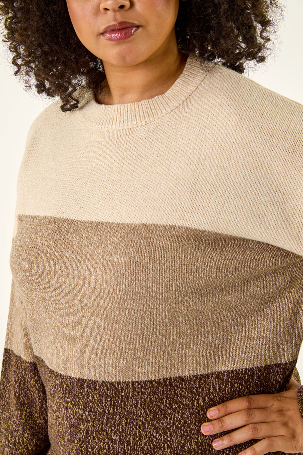 Stone Curve Ombre Stripe Knit Jumper, Image 7 of 7