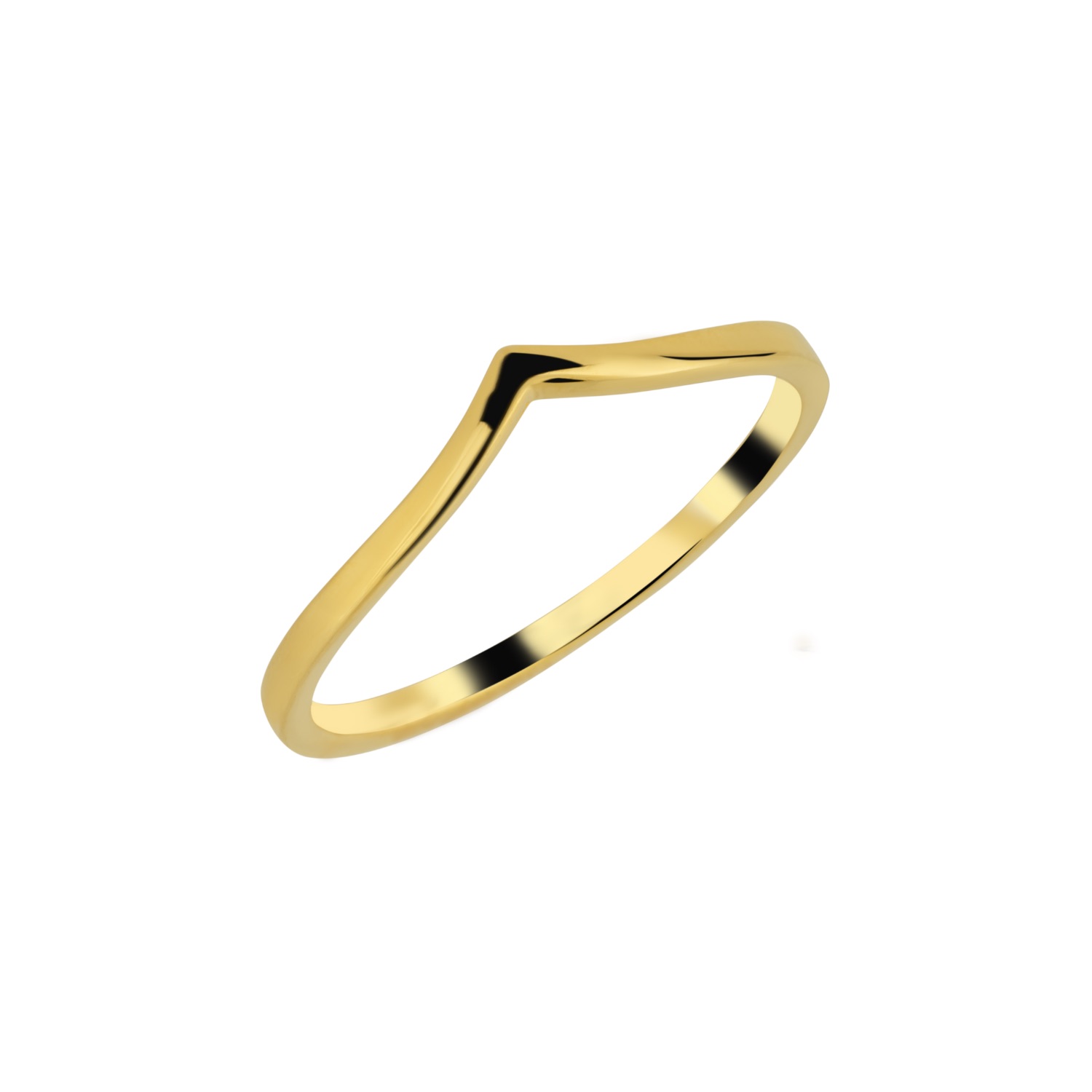 Gold Spero Gold Sterling Silver Plain Polished Wishbone V Ring, Image 1 of 2