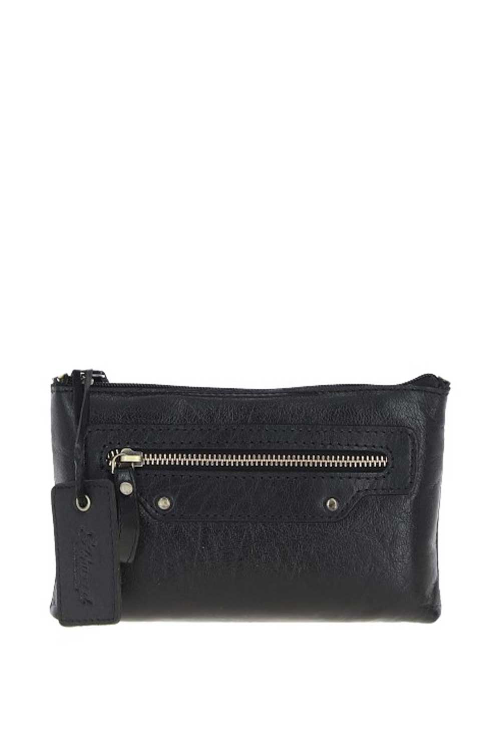 Black Genuine Leather Crossbody Bag, Image 1 of 6