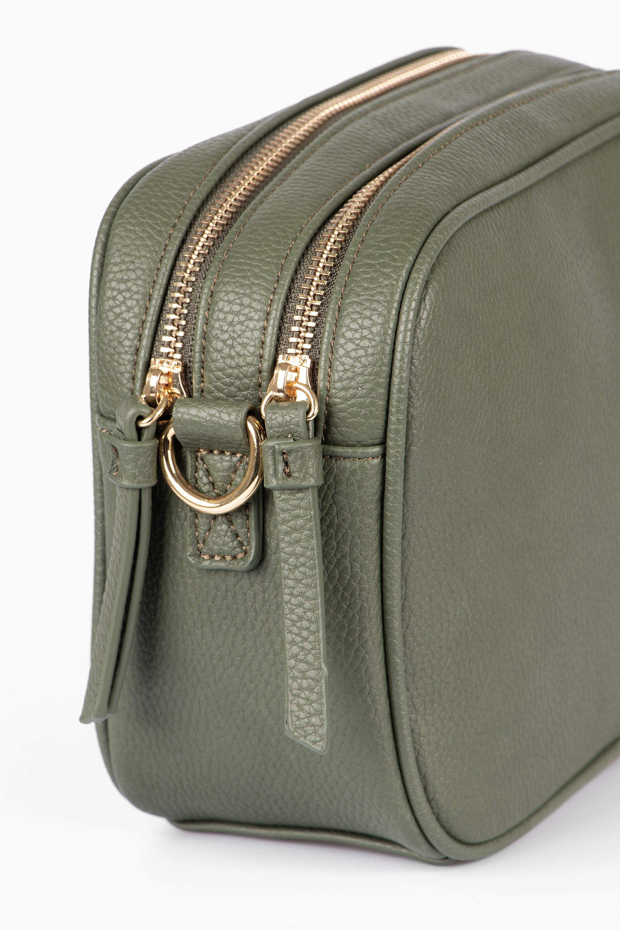 Khaki Etre Khaki Faux Leather Crossbody Camera Bag, Image 3 of 3