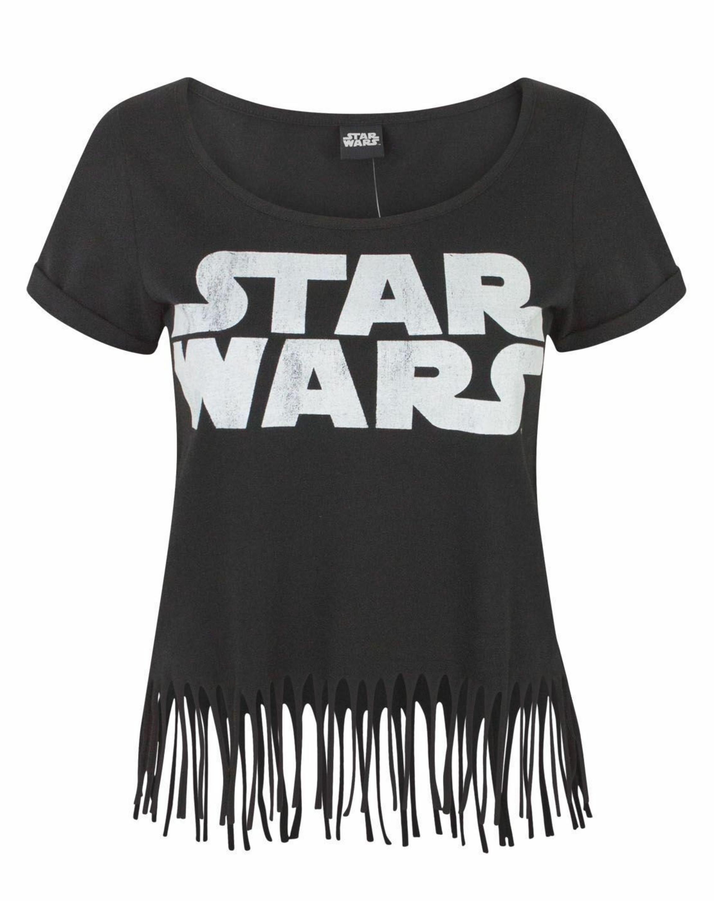 Black Star Wars Logo Women's Fringe Top