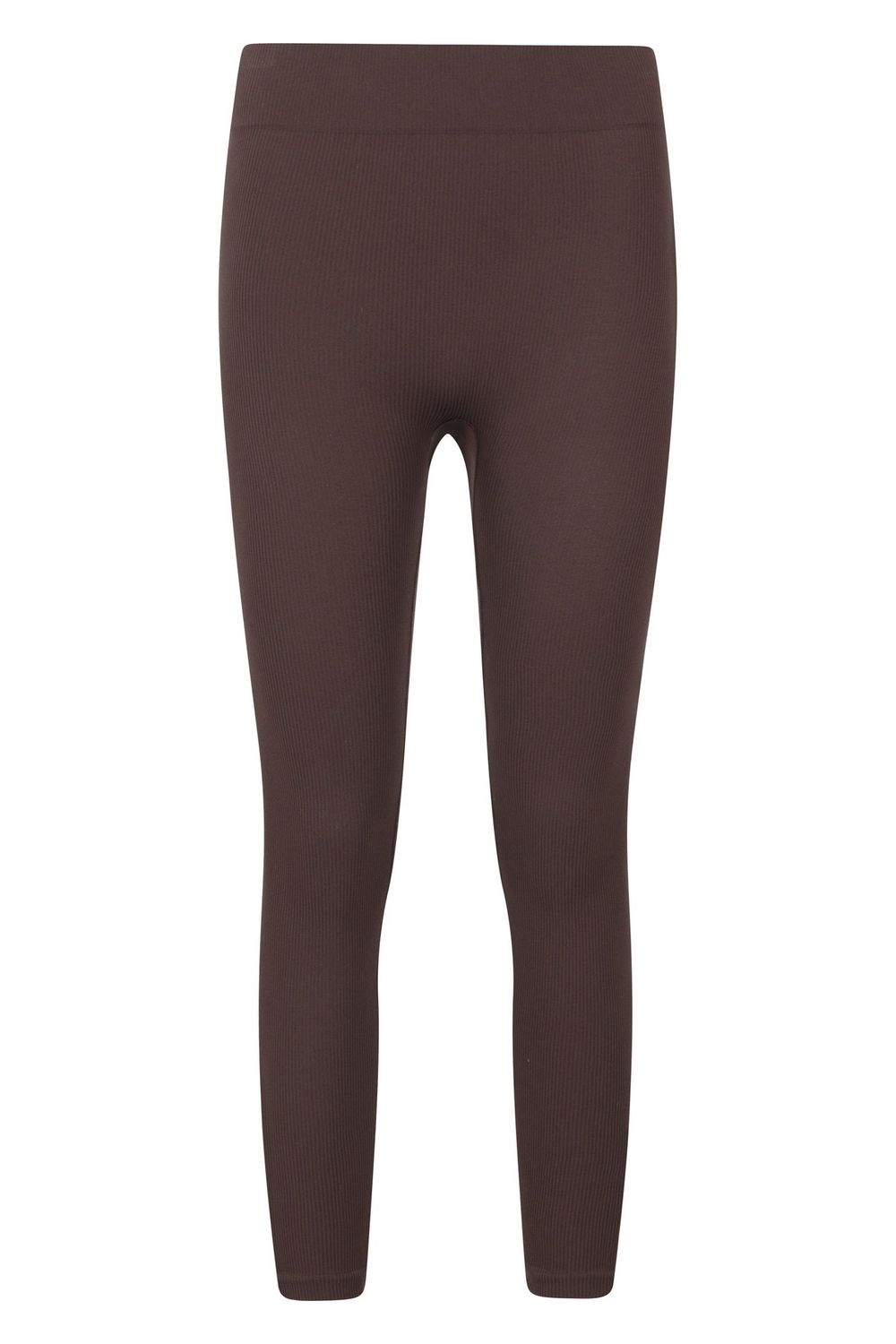 Brown Carmel Ribbed Seamless Thermal Bottoms, Image 1 of 4