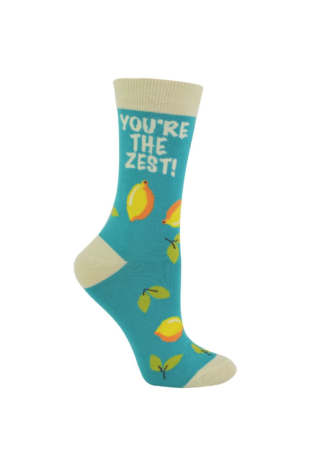 Turqouise 1 Pack Novelty Turquoise Lemon Bamboo Socks, Image 1 of 5