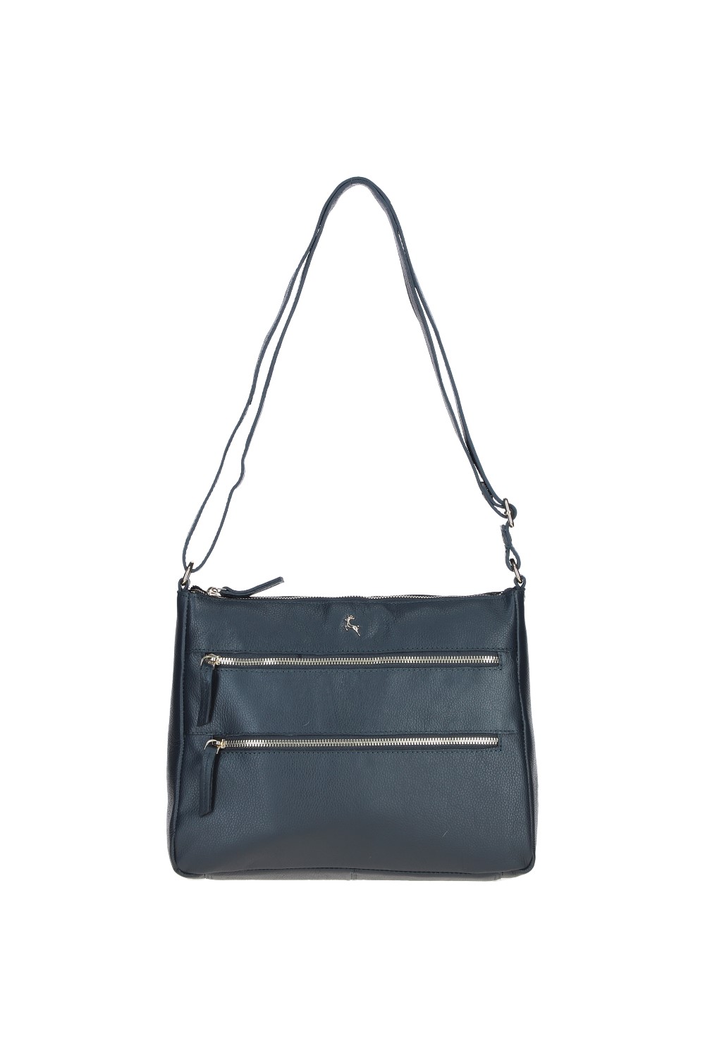 Navy 'Aintree' Genuine Leather Shoulder Bag, Image 2 of 4