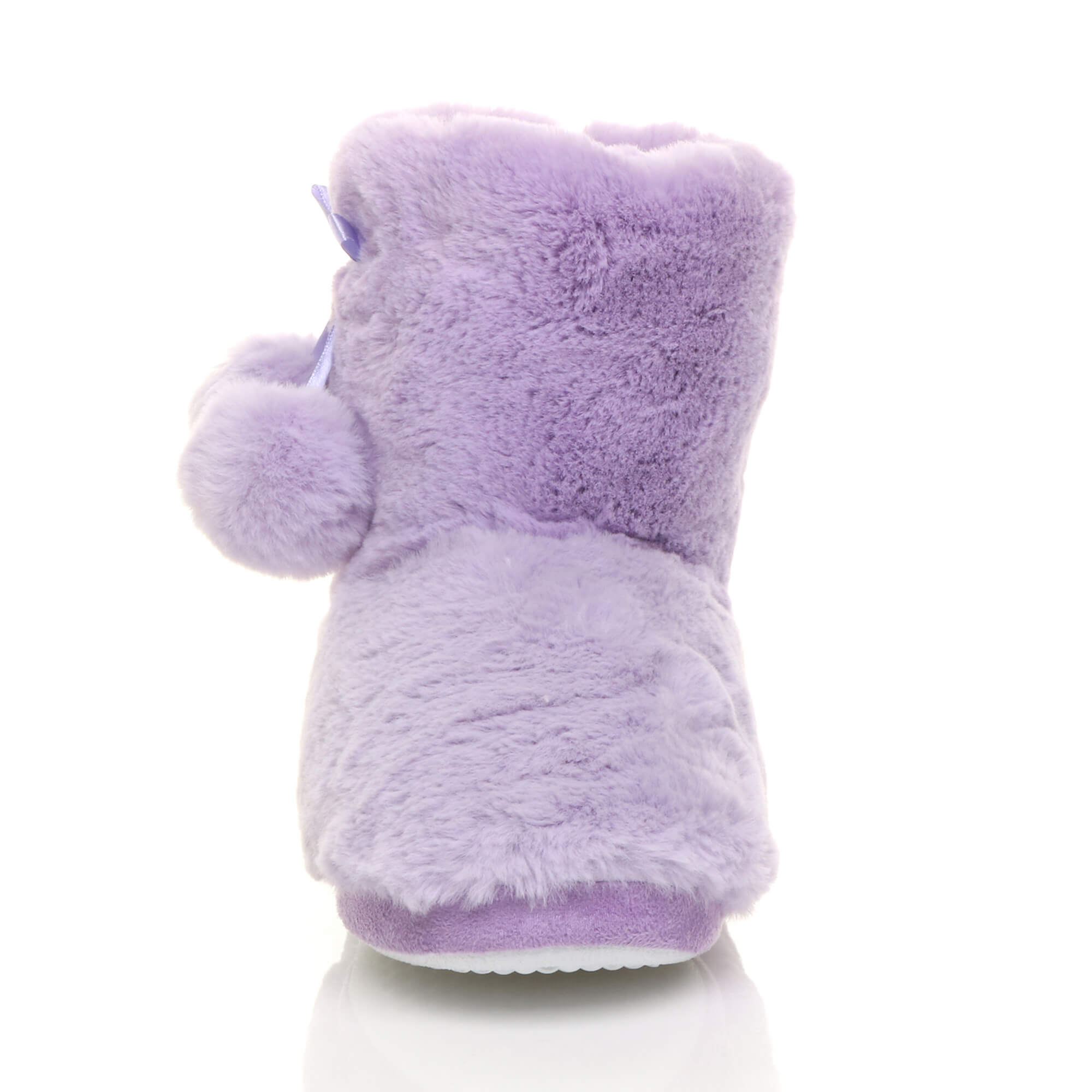 Lilac Faux Fur Lined Slip On Memory Foam Mules Slippers, Image 6 of 6