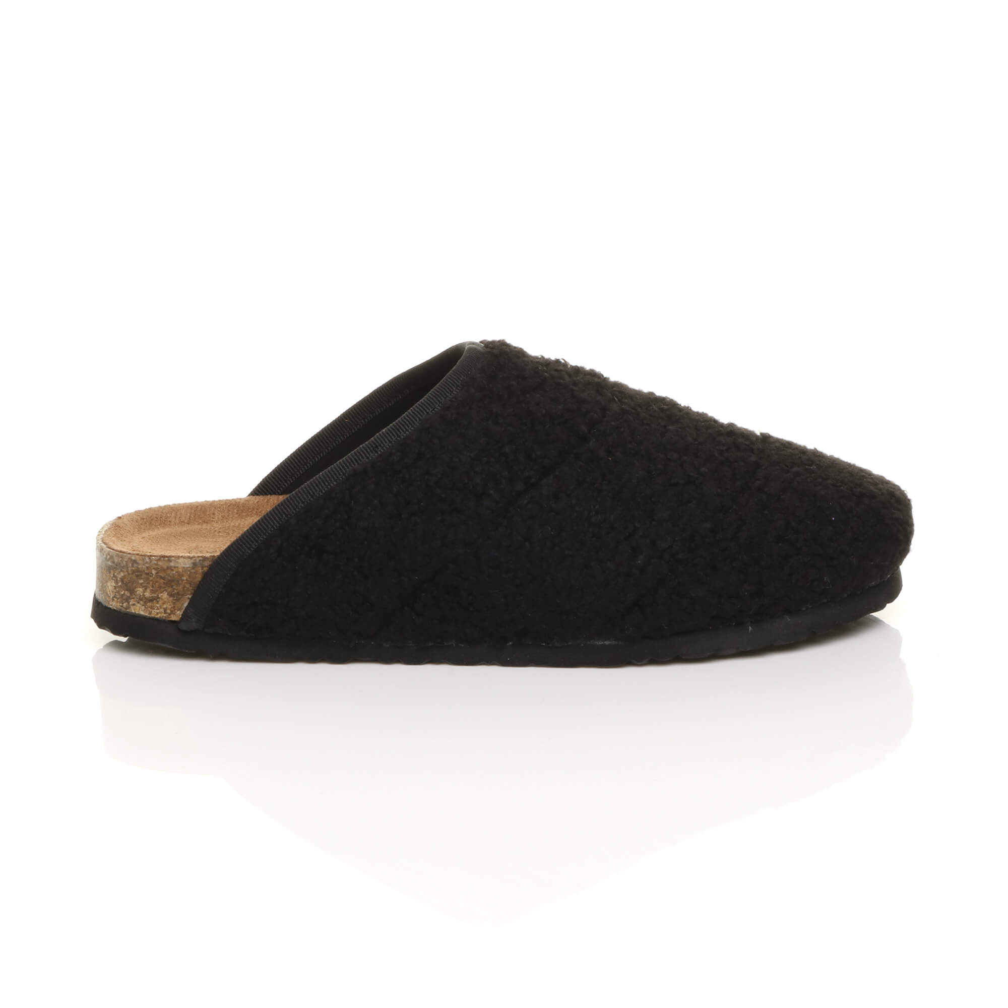 Black AJVANI Black Footbed Mules Slippers, Image 2 of 6