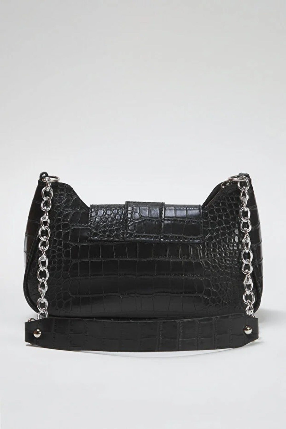 Black Buckle Strap Mini Shoulder Bag, Image 3 of 3