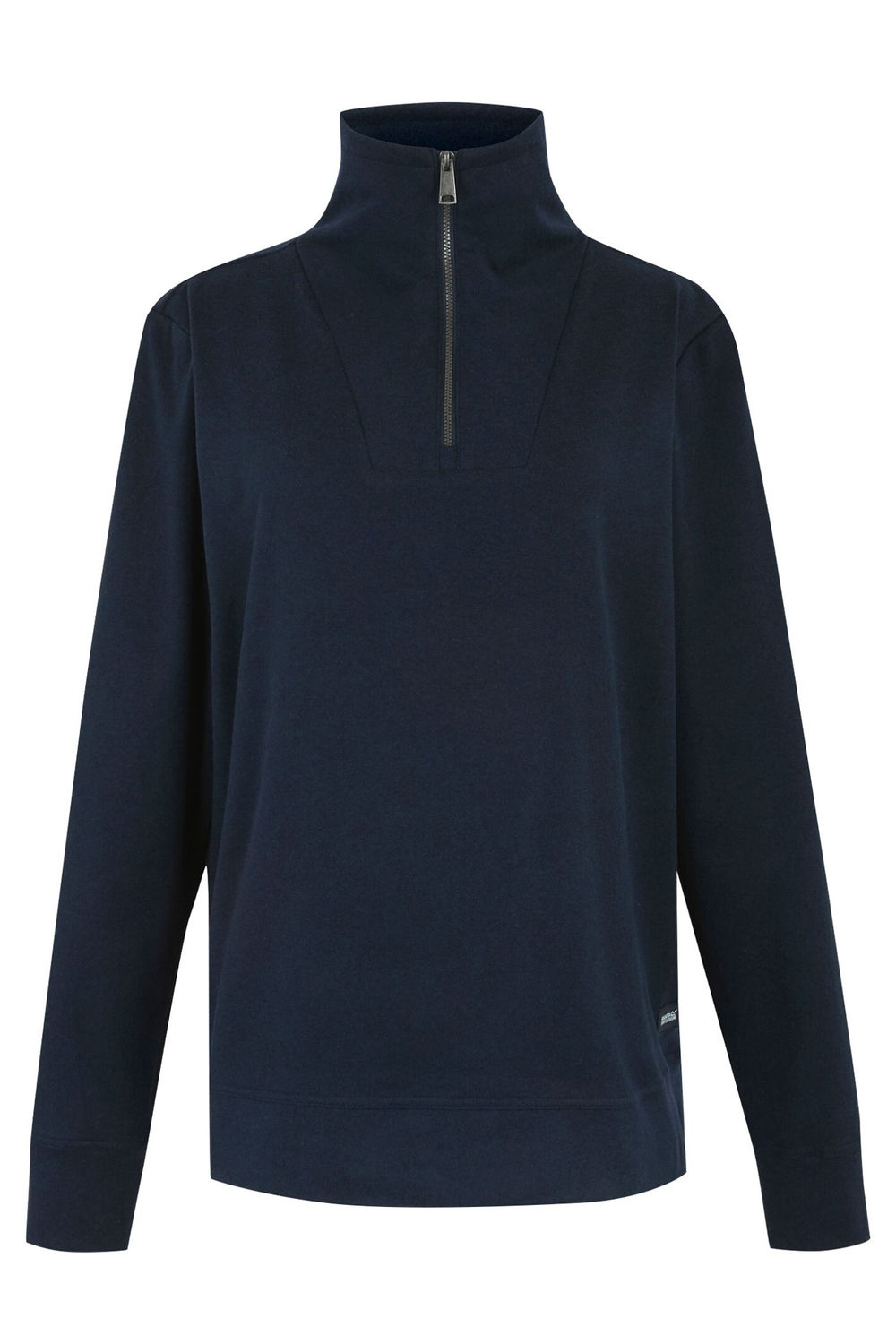Navy Demmi Quarter Zip Fleece Top, Image 1 of 4