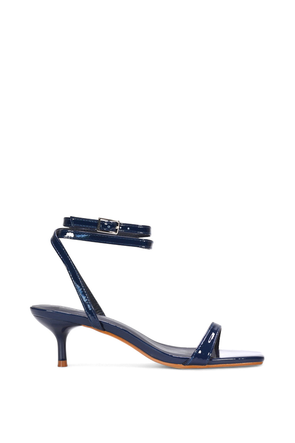 Black 'Nikita' Strappy Low Kitten Heel Sandal Shoes