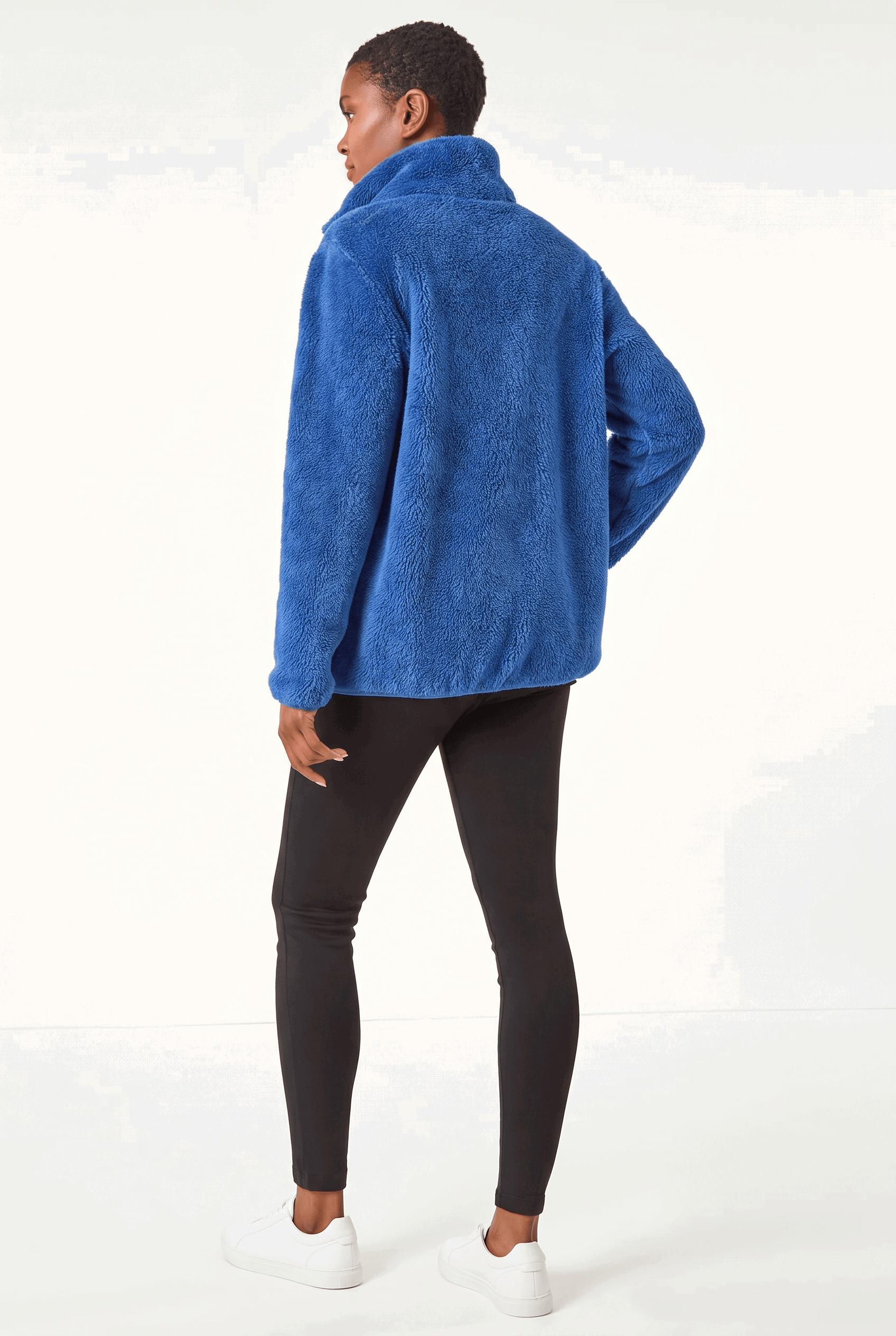 Royal Blue Soft Sherpa Fleece Jacket, Image 5 of 6